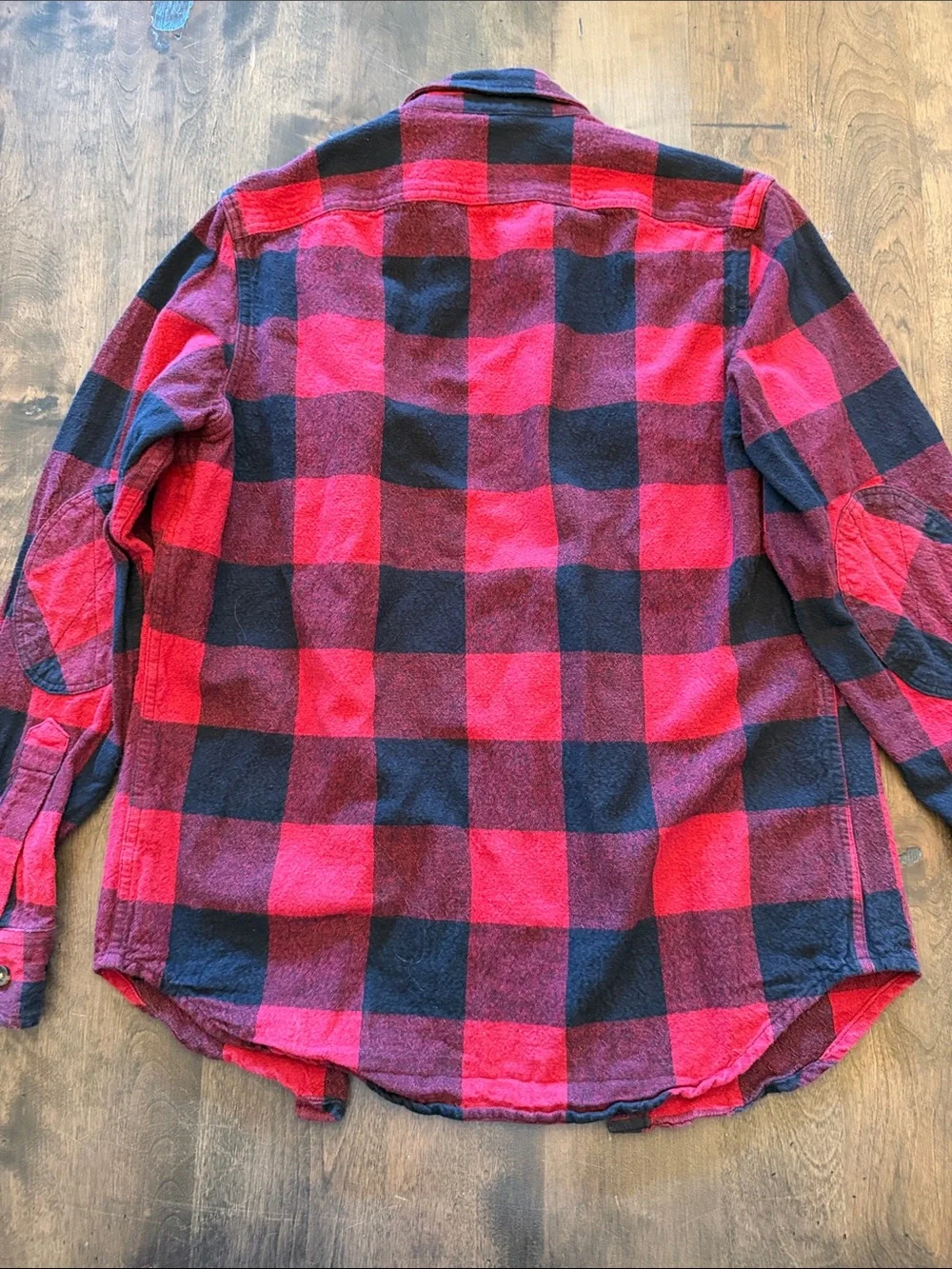 J.Crew Factory Buffalo Plaid Flannel Shirt  Elbow Patches 100% Cotton Mens Small